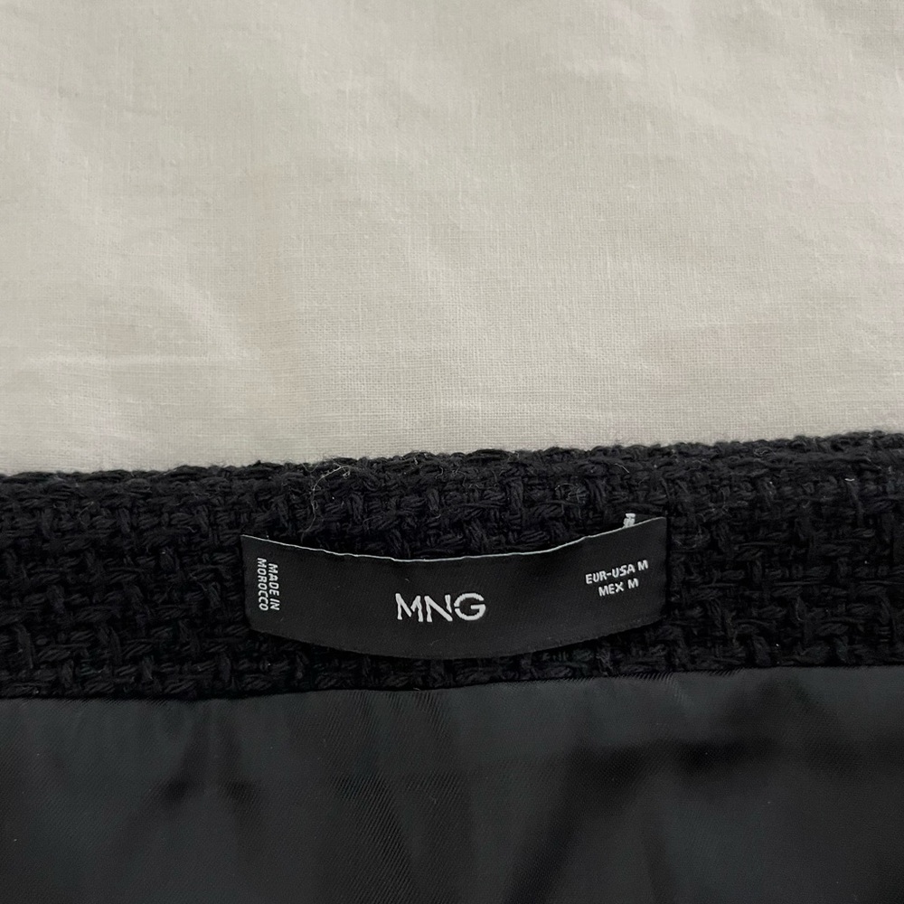 Mango black cotton tweed pencil skirt. - Picture 4 of 4